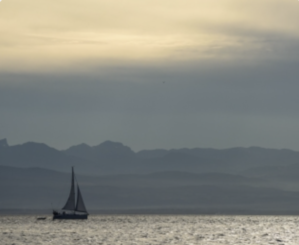 A sailboat in Lund in BC
